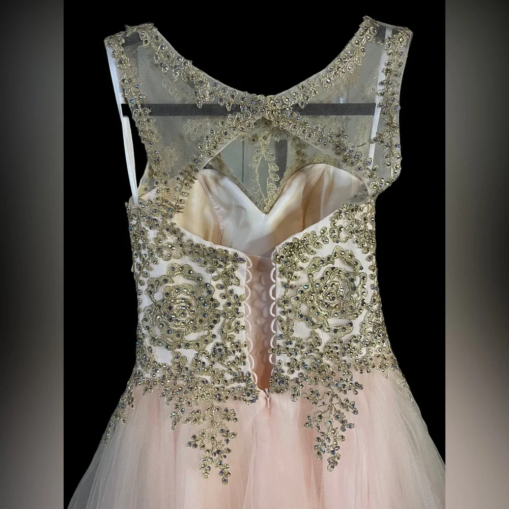 Fiesta Fashion Light Pink Sparkly Dress Size Small - Picture 5 of 6